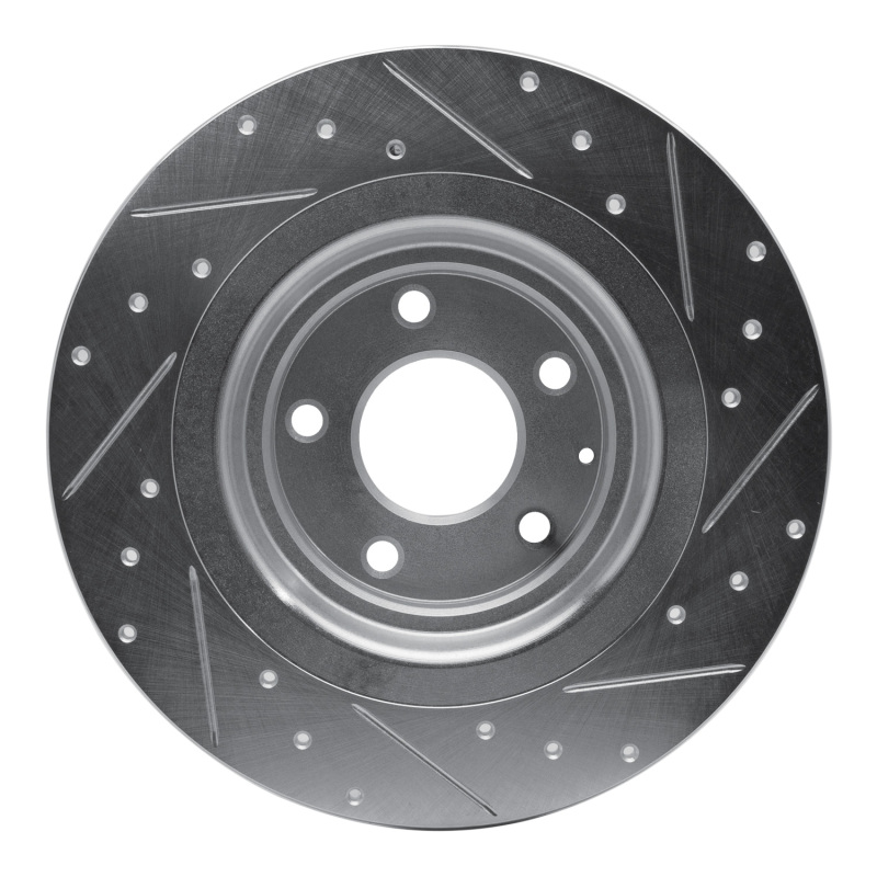 Mazda CX-9 Brake Rotor (1) - Rear Left - R1 Concepts - Drilled & Slotted - Silver - `16-`23
